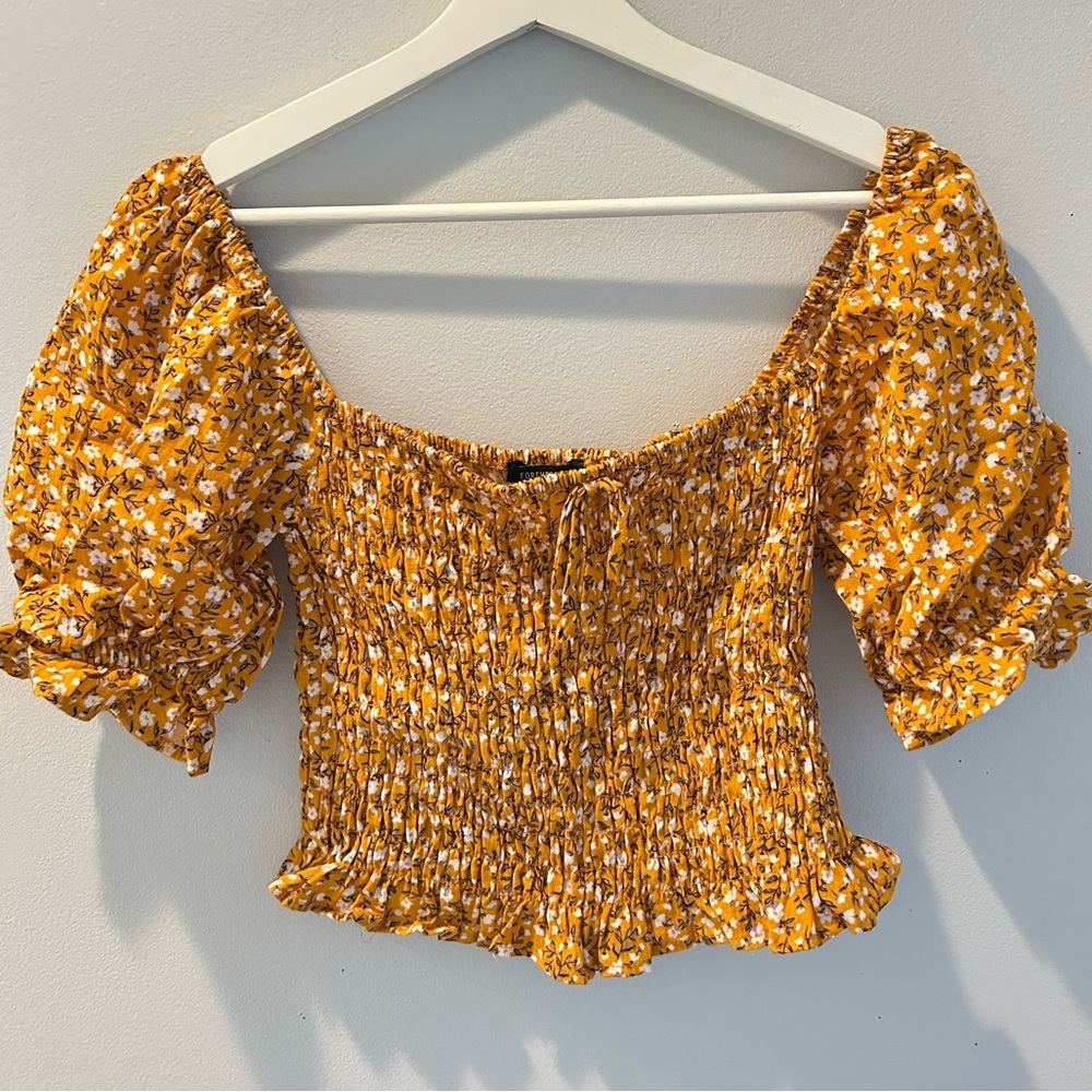 Yellow Women’s Medium Floral Top